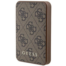 Заредете изображение във визуализатора на галерията – Guess Powerbank 15W GUPB5LP4GEGW 5000mAh brown/brown 4G Leather Metal Logo
