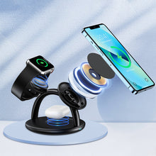 Заредете изображение във визуализатора на галерията – Choetech 3in1 inductive charging station iPhone 12/13/14, AirPods Pro, Apple Watch black (T587-F)
