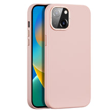 Заредете изображение във визуализатора на галерията – Dux Ducis Grit Leather Case for iPhone 14 Plus Elegant Faux Leather Cover (MagSafe Compatible) Pink
