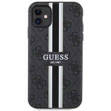 Заредете изображение във визуализатора на галерията – Guess GUHMN61P4RPSK iPhone 11 / Xr black/black hardcase 4G Printed Stripes MagSafe
