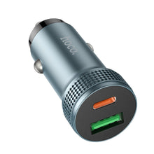 Заредете изображение във визуализатора на галерията – HOCO car charger USB QC 18W + Type C 20W PD38W Z49B Level metal gray
