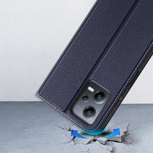 Заредете изображение във визуализатора на галерията – Dux Ducis Skin X2 Case For Xiaomi Redmi Note 12 5G / Poco X5 5G Cover Flip Wallet Stand Blue
