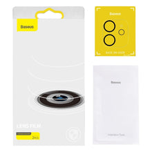 Заредете изображение във визуализатора на галерията – Baseus 2x tempered glass 0.3 mm for the entire camera iPhone 12 lens (SGAPIPH61N-AJT02)
