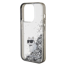 Заредете изображение във визуализатора на галерията – Original KARL LAGERFELD Case Liquid Glitter Choupette KLHCP15LLKCNSK for Iphone 15 Pro Transparent
