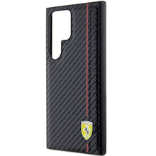 Заредете изображение във визуализатора на галерията – Original FERRARI hardcase Carbon Printed Line FEHCS24LN3DUR for Samsung Galaxy  S24 Ultra Black
