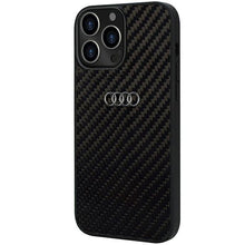 Заредете изображение във визуализатора на галерията – Audi Carbon Fiber iPhone 13 Pro / 13 6.1" black/black hardcase AU-TPUPCIP13P-R8/D2-BK
