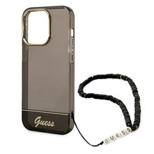 Заредете изображение във визуализатора на галерията – Original faceplate case guess guhcp14xhgcohk for iphone 14 pro max (iml electro cam w. strap translucent / black)
