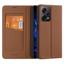 Заредете изображение във визуализатора на галерията – Dux Ducis Skin X2 case for Xiaomi Redmi Note 12 Pro+ flip cover wallet stand brown
