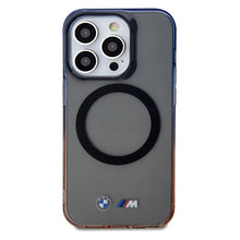 Заредете изображение във визуализатора на галерията – Original Case BMW Gradient Bumper MagSafe Hardcase BMHMP15XHTGE for Iphone 15 Pro Max Grey
