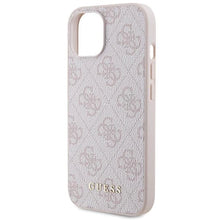Заредете изображение във визуализатора на галерията – Guess 4G Metal Gold Logo case for iPhone 15 - pink
