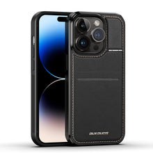 Заредете изображение във визуализатора на галерията – 3 in 1 Case for iPhone 14 Pro with MagSafe Wallet RFID Blocking Stand Dux Ducis Rafi Mag - Black
