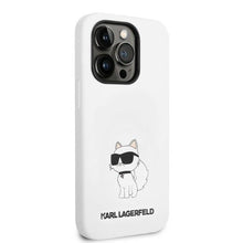Заредете изображение във визуализатора на галерията – Karl Lagerfeld KLHMP14XSNCHBCH iPhone 14 Pro Max 6.7" hardcase white/white Silicone Choupette MagSafe
