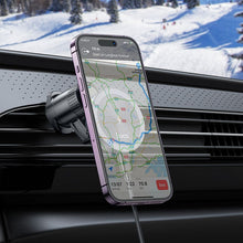 Заредете изображение във визуализатора на галерията – HOCO car holder to air vent with wilress charging support MagSafe HW6 greay
