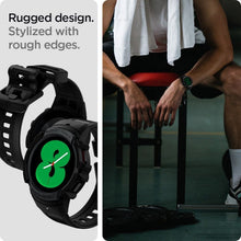 Заредете изображение във визуализатора на галерията – Spigen rugged armor ”pro” for samsung galaxy watch 4 / 5 44mm charcoal grey - TopMag
