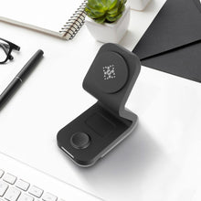 Заредете изображение във визуализатора на галерията – Wireless charger qi 3in1 15w b16 working with magsafe black
