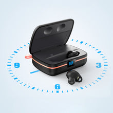 Заредете изображение във визуализатора на галерията – Choetech TWS wireless headphones waterproof with solar panel and built-in 2500mAh powerbank black (BH-T05)
