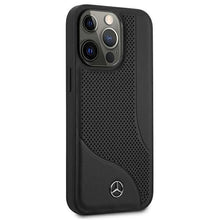 Заредете изображение във визуализатора на галерията – Mercedes MEHCP13XCDOBK iPhone 13 Pro Max 6,7" czarny/black hardcase Leather Perforated Area
