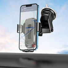 Заредете изображение във визуализатора на галерията – HOCO car phone holder on center console / window with wirelles charging 15W Wise HW3 black
