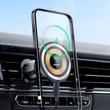 Заредете изображение във визуализатора на галерията – Magnetic holder with MagSafe inductive charger for 15W Dudao F12MAX ventilation grille - black

