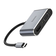 Заредете изображение във визуализатора на галерията – Hoco adapter hub typ c do hdtv+vga hb29
