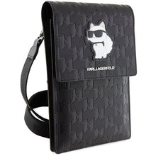 Заредете изображение във визуализатора на галерията – Universal bag for mobile Karl Lagerfeld KLWBSAKHPCK (Saffiano Mono Choupette / black)
