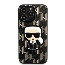 Заредете изображение във визуализатора на галерията – Karl Lagerfeld KLHCP13XPMNIKBK iPhone 13 Pro Max 6.7" hardcase black/black Monogram Ikonik Patch
