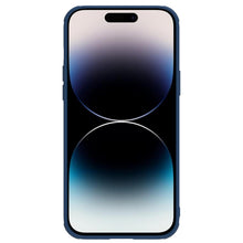 Заредете изображение във визуализатора на галерията – Nillkin CamShield Leather S Case iPhone 14 Pro cover with camera cover blue
