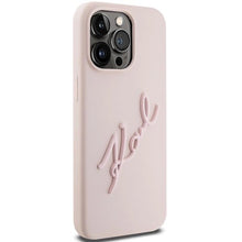 Заредете изображение във визуализатора на галерията – Karl Lagerfeld Silicone Karl Script case for iPhone 15 Pro Max - pink
