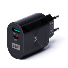 Заредете изображение във визуализатора на галерията – Wozinsky small 65W GaN charger with USB ports, USB supports fast charging black (WWCGM1)
