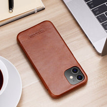 Заредете изображение във визуализатора на галерията – iCarer Curved Edge Vintage Folio leather case iPhone 12 Pro Max brown (RIX1202 brown)
