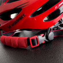 Заредете изображение във визуализатора на галерията – Wozinsky bicycle helmet / scooter helmet 57-62 cm M / L adjustable black / red (WBH-MTB01)
