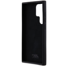 Заредете изображение във визуализатора на галерията – Karl Lagerfeld Silicone Choupette Metal Pin case for Samsung Galaxy S23 Ultra - black
