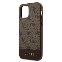 Заредете изображение във визуализатора на галерията – Guess GUHCP12MG4GLBR iPhone 12/12 Pro 6,1" brązowy/brown hardcase 4G Stripe Collection
