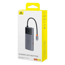 Заредете изображение във визуализатора на галерията – USB HUB 6in1 Baseus Metal Gleam Series II USB-A/USB-C/USB-C PD/HDMI/RJ45/SD/TF - black

