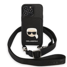 Заредете изображение във визуализатора на галерията – Karl Lagerfeld KLHCP13LSAKHPK iPhone 13 Pro / 13 6.1&quot; Hardcase Saffiano Metal Karl Head
