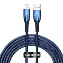 Заредете изображение във визуализатора на галерията – BASEUS cable USB A to Apple Lightning 8-pin 2,4A Glimmer Series CADH000303 2m blue
