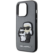 Заредете изображение във визуализатора на галерията – Karl Lagerfeld KLHCP14XSANKCPG iPhone 14 Pro Max 6.7" hardcase silver/silver Saffiano Karl &amp; Choupette
