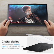 Заредете изображение във визуализатора на галерията – TEMPERED GLASS Spigen GLAS.TR "EZ FIT" GALAXY TAB S9+ PLUS 12.4 X810 / X816B CLEAR
