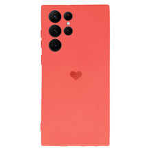 Заредете изображение във визуализатора на галерията – Vennus Silicone Heart Case for Samsung Galaxy S22 Ultra design 1 coral
