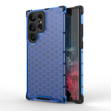 Заредете изображение във визуализатора на галерията – Honeycomb case for Samsung Galaxy S23 Ultra armored hybrid cover blue
