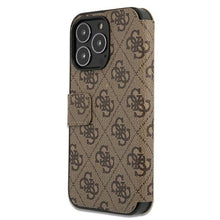 Заредете изображение във визуализатора на галерията – Guess GUBKP13X4GMGBR iPhone 13 Pro Max 6,7" brązowy/brown book 4G Big Metal Logo

