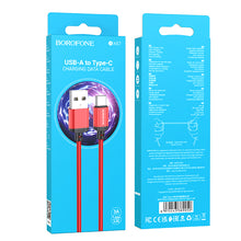 Заредете изображение във визуализатора на галерията – Borofone Cable BX87 Sharp - USB to Type C - 3A 1 metre red
