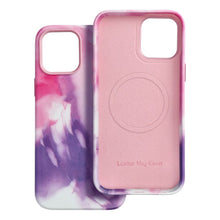 Заредете изображение във визуализатора на галерията – Leather Mag Cover for IPHONE 15 PRO MAX purple splash
