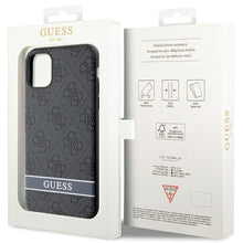 Заредете изображение във визуализатора на галерията – Guess GUHCN61P4SNK iPhone 11 / Xr grey/grey hardcase 4G Stripe
