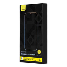Заредете изображение във визуализатора на галерията – Baseus Full Screen Tempered Glass for iPhone 14 Plus / 13 Pro Max with Speaker Cover 0.4mm + Mounting Kit
