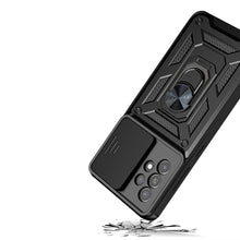 Заредете изображение във визуализатора на галерията – Hybrid Armor Camshield case for Samsung Galaxy A23 5G armored case with camera cover black
