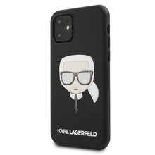 Заредете изображение във визуализатора на галерията – Original Pouch KARL LAGERFELD - Iconic Karl Embossed &amp; Glitter Case KLHCN61GLBK - Iphone 11 Black
