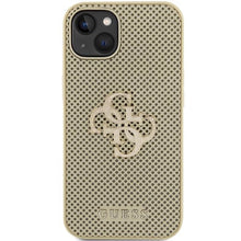 Заредете изображение във визуализатора на галерията – Guess Perforated 4G Glitter case for iPhone 15 - gold
