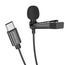 Заредете изображение във визуализатора на галерията – Borofone Lavalier microphone BFK11 Elegant Type C black
