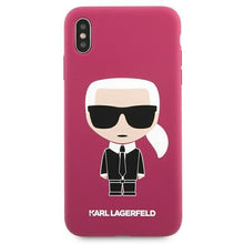Заредете изображение във визуализатора на галерията – Karl Lagerfeld KLHCPXSLFKFU iPhone X/Xs hardcase fuksja/fushia Silicone Ikonik
